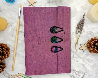 Purple Journal, Vegan Leather Notebook, Gratitude Journal, Eco Friendly Gift, gift for writer