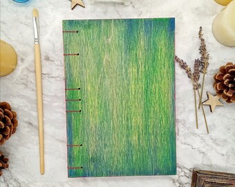 Handbound Wood Journal, A5 Wooden Notebook, Wooden Diary, Handstitched Journal, Eco Friendly, Natural Notebook