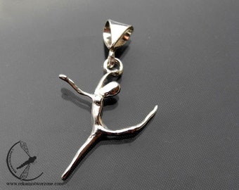 Ballet danser 6-zilveren hangertje, delicate originele ketting, minimalistische ketting