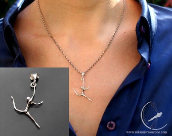 Ballet dancer 5 – silver pendant, delicate original necklace, minimalist necklace