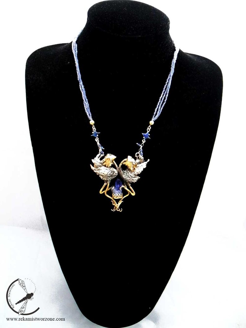 Treasure of Tanzania exclusive silver necklace with tanzanite crystal, tanzanites, diamonds, rubies image 7
