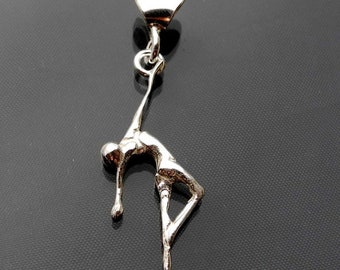 Danseuse de ballet 4 - pendentif argent, collier original délicat, collier minimaliste