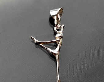 Ballet dancer 3 - silver pendant, delicate original necklace, minimalist necklace