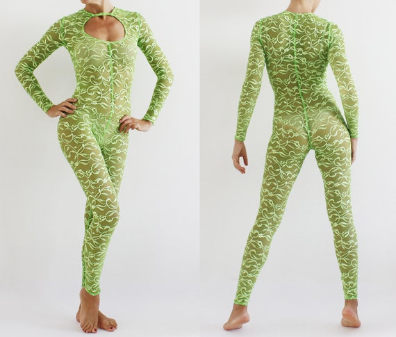 lace neon jumpsuit