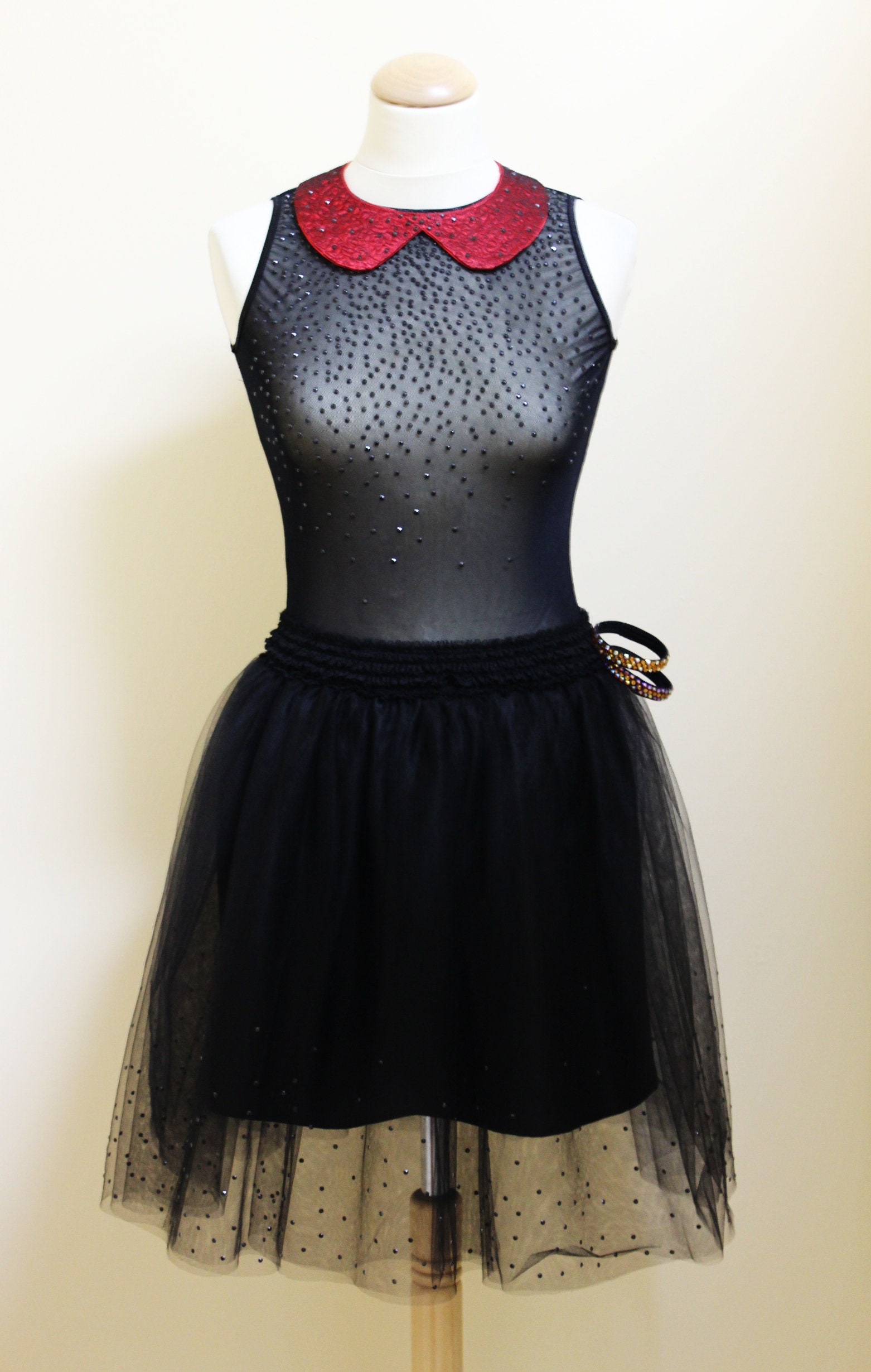 Black Tulle skirt Cocktail party knee length skirt