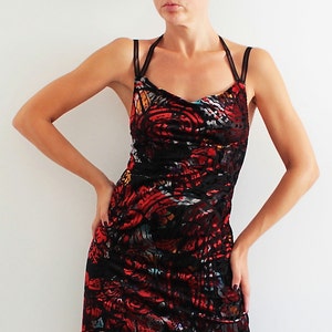 Social Dance Party Dress, Argentine Tango, Salsa, Latin, promdress, red and black velvet image 5