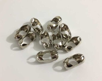 Ball Chain #20 Nickel Plated Brass B Couplings: 10 pieces