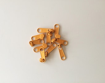 10 pcs YKK #4.5 Coil Long Pulls Slider GOLD