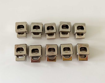 10 pieces Silver Tone Square Block Cord Lock - Clamps Drawstring Cording