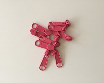 10 pcs YKK #4.5 Coil Long Pulls Slider HOT PINK