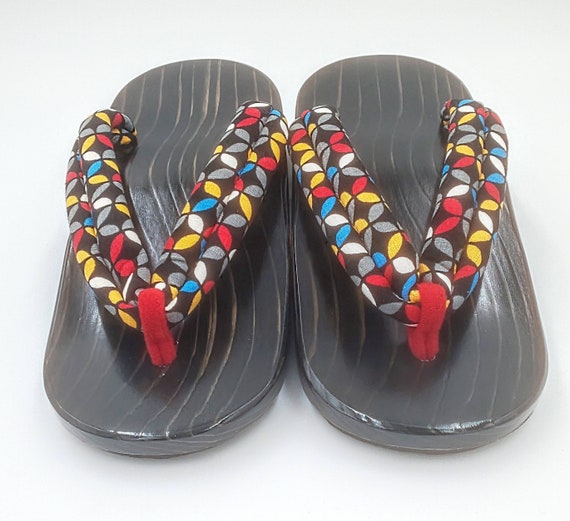 Vintage HANAZASHI (花刺し) Motif HANAO** Black Geta for Ladies' - Etsy