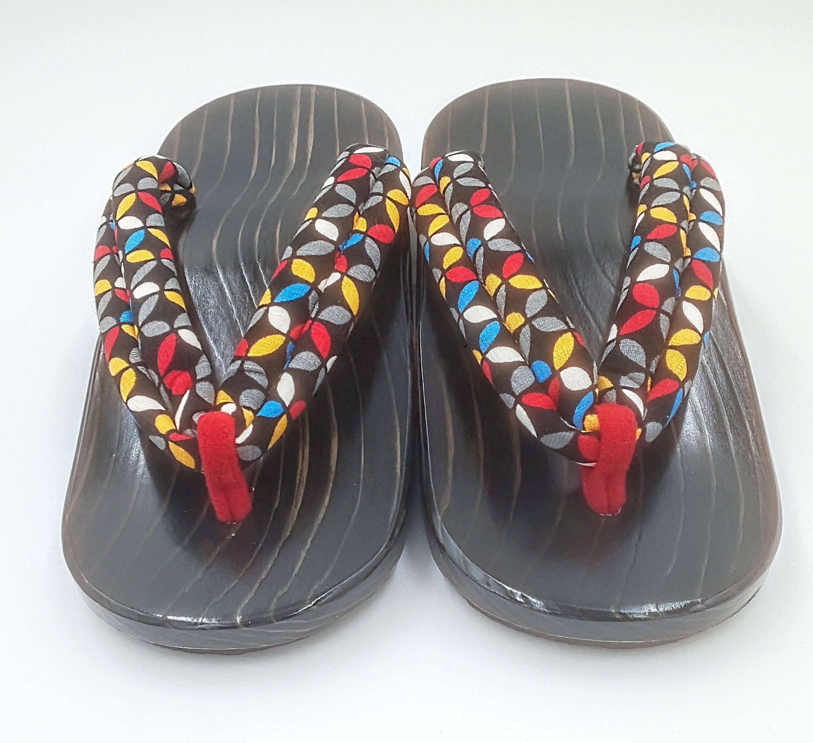 HanaSumi専用 Vintage HANAZASHI (花刺し) Motif HANAO** Black Geta for Ladies' - Etsy