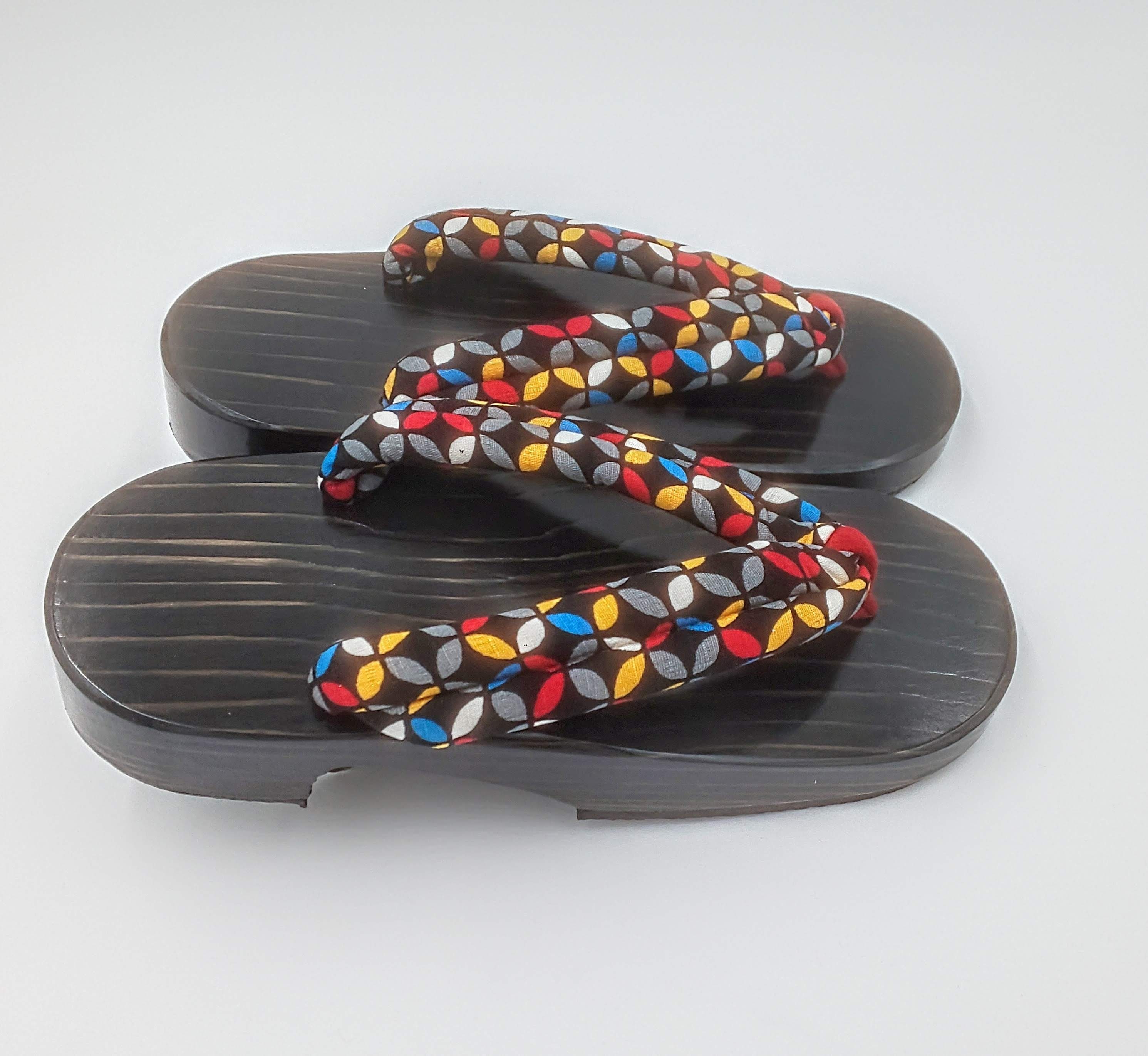 Vintage HANAZASHI (花刺し) Motif HANAO** Black Geta for Ladies' - Etsy