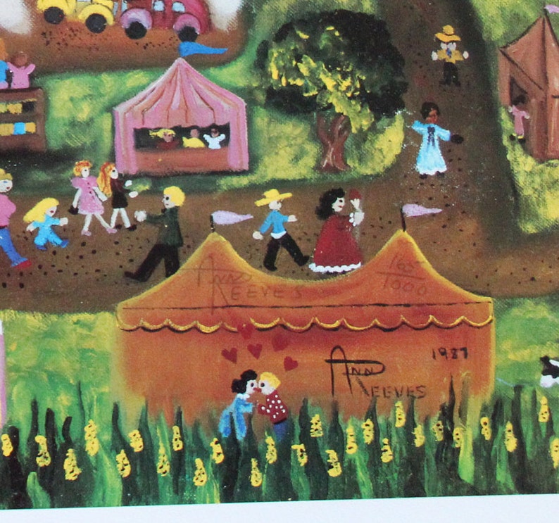 Ann Reeves County Fair 1987 Folk Art Lithograph Signed/county | Etsy
