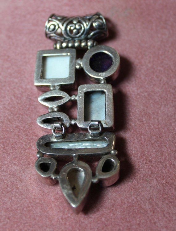 Handcrafted Multi-Gemstone and Sterling Silver Pe… - image 3