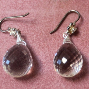 Swarovski Crystal Drop Earrings/Faceted Crystal Drop Earrings/Swarovski Crytal and Sterling Silver/Drop Earrings image 3