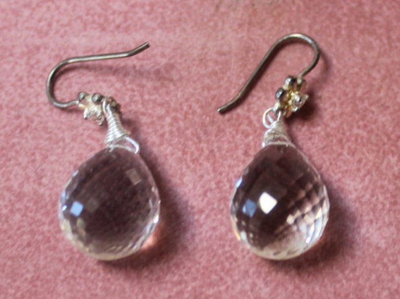 Swarovski Crystal Drop Earrings/Faceted Crystal Drop Earrings/Swarovski Crytal and Sterling Silver/Drop Earrings image 3