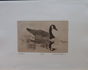 Gerald Lubeck Limited Edition Engraving/Signed and Numbered 146/300/ Lubeck Swan Engraving/Christmas/Birthday/Housewarming