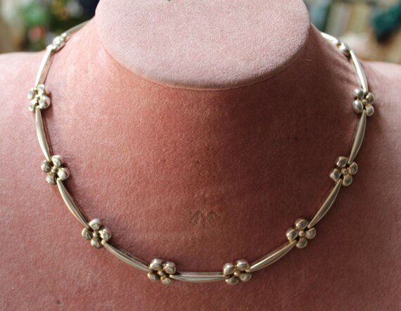 Sterling Flower Necklace/Handcrafted Sterling Flor