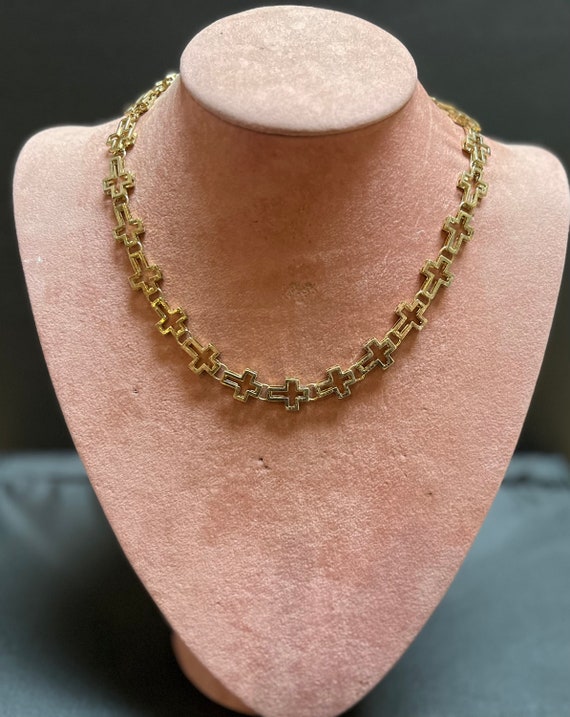Stunning Gold Multi Cross Necklace