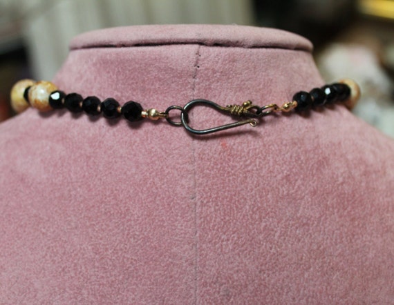 Vintage Cinnabar and Semi-Precious Stone Pendant … - image 5