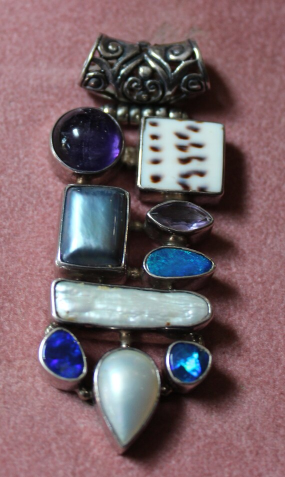Handcrafted Multi-Gemstone and Sterling Silver Pe… - image 7
