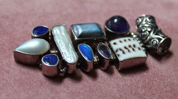 Handcrafted Multi-Gemstone and Sterling Silver Pe… - image 2