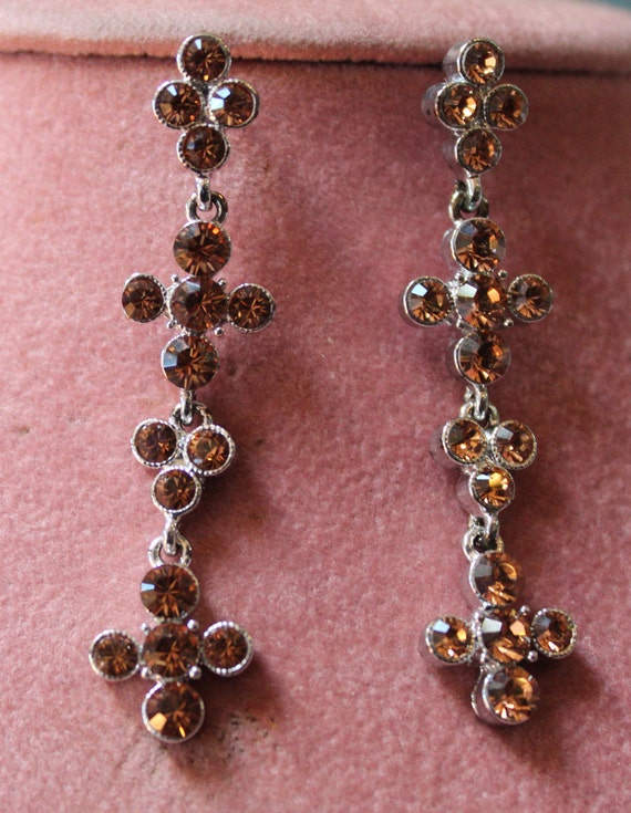 Vintage Citrine Dangle Earrings/Vintage Joan River