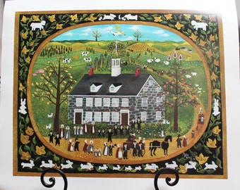 Ann Reeves "A Moravian Easter Celebration", Folk Art Lithograph/Ann Reeves Folk Art Litho, A Moravian Easter, signed and numbered/Birthday