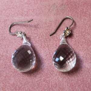 Swarovski Crystal Drop Earrings/Faceted Crystal Drop Earrings/Swarovski Crytal and Sterling Silver/Drop Earrings image 2