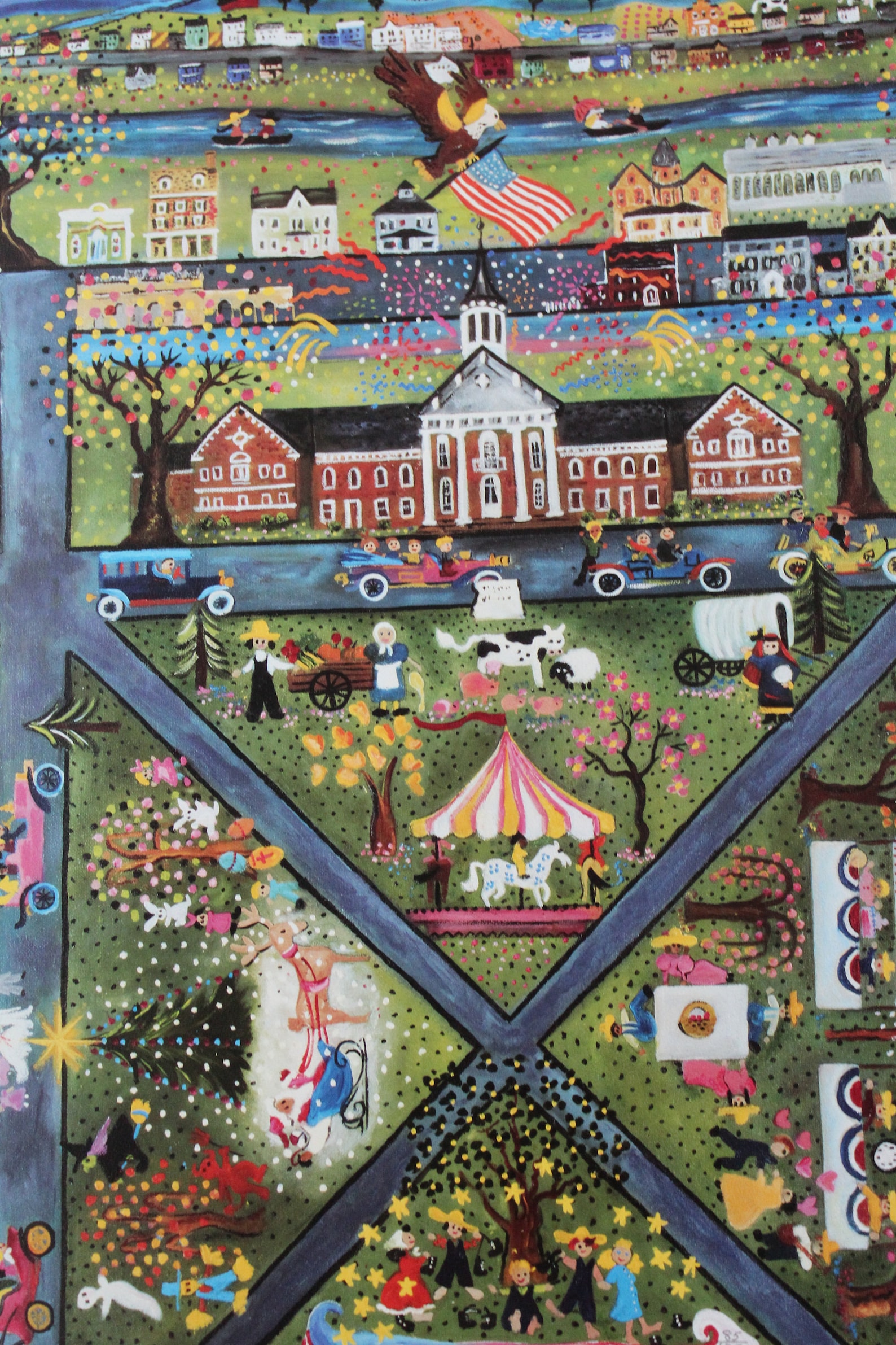 Ann Reeves belvidere Folk Art Lithograph Signed - Etsy