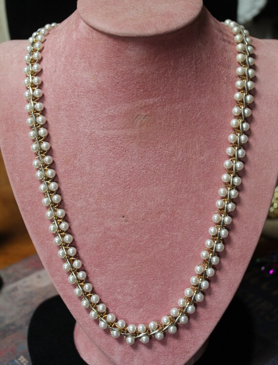 Pearl Necklace/Faux Pearl Necklace/Long Double Row