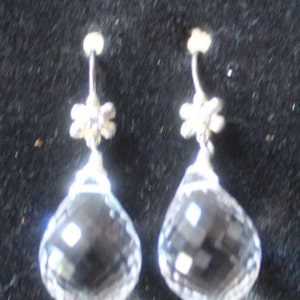 Swarovski Crystal Drop Earrings/Faceted Crystal Drop Earrings/Swarovski Crytal and Sterling Silver/Drop Earrings image 5