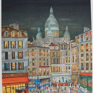 Paris Lithograph by Artist Dan Gandre, Signed and Numbered, Limited Edition/Paris Limited Lithograph by Dan Gandre, Signed and Numbered