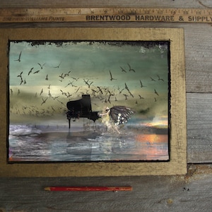 Pianista/11x8.5 mate/Arte original/Edición limitada/ Técnica mixta/ Fotografía/Digital/ arte del piano/arte del piano/arte musical/mujer y piano