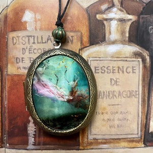 Lady in a water locket/water/ water jewelry/ water pendant/aqua pendant/indigo blue pendant/ beautiful lady locket/fairy locket/ christmas