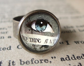 12 Step Ring/ adjustable ring/ rustic ring/ black bird ring