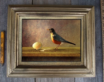 Robin and Egg Framed Original Limited Edition  Art Mixed Media/Photography/ digital/ drawing/ father's day gift/ wall art