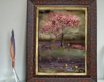 生命の木の油絵または版画、ファインアートの壁装飾 - Etsy 日本