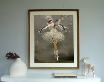 Inner Conflict/ 17x22/ Framed / Mixed Media/ Photography/ digital art/ wall art/ ballerina art/dancer framed/ dance ar/ black swan/ballerina