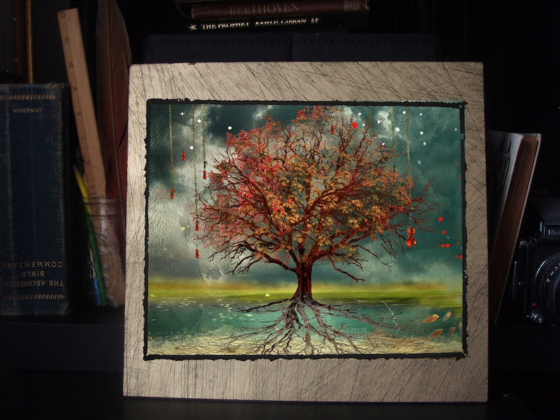 Violin Tree 8x10 Framed Original Limited Edition Print mixed media photographydrawing