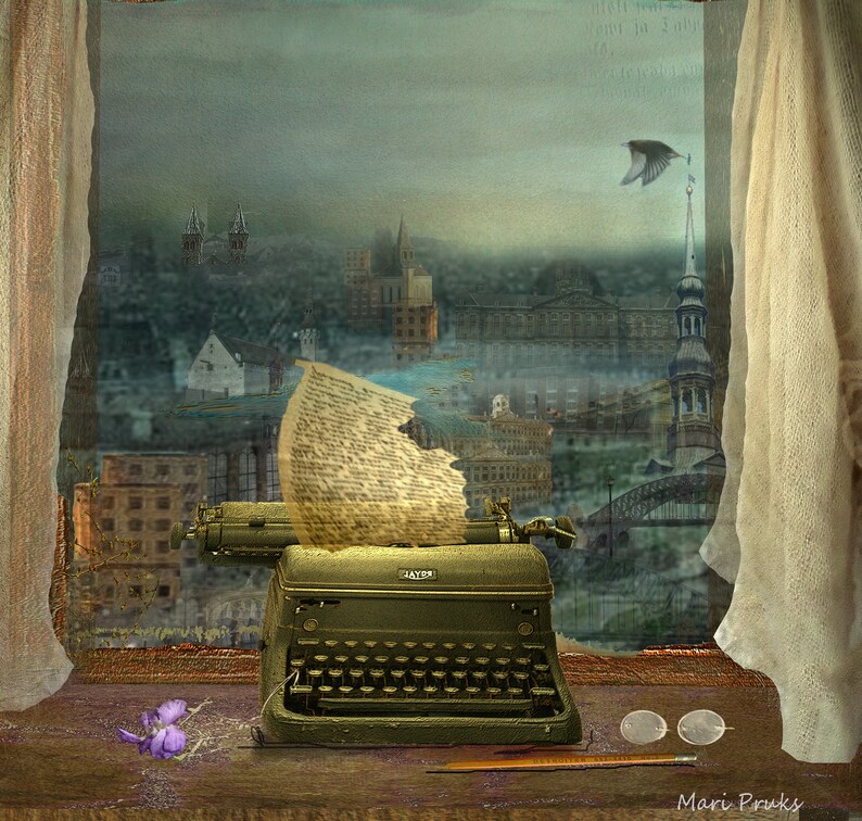 Old Writing Machine with a Hand Written Letter 8x8 Matted Etsy