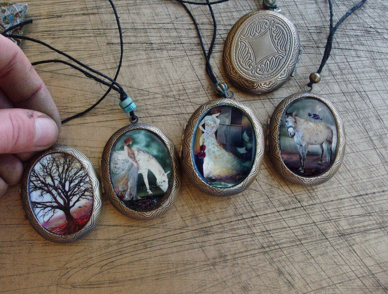 cat Locket/rustic cat locket/oval cat locket/ cat jewelry/cat pendant/cat with books/brown cat/ cat necklace/animal/ cat art/ cat reading image 5