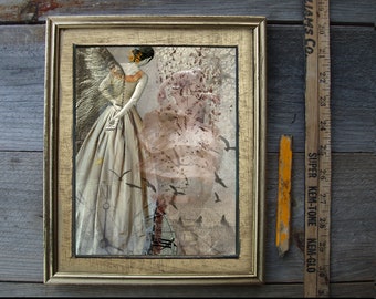 Facing Pain 8 x 10 ingelijst/Limited Edition-kunst/digitale print/decoupage/ingelijste beeldende kunst/engelkunst/rouw/engelkunst/rouwkunst/engelafdruk/engel