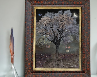 生命の木の油絵または版画、ファインアートの壁装飾 - Etsy 日本