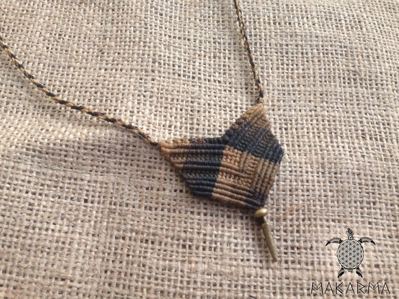 Earthly African Macrame Necklace Men Women Tribal Necklace