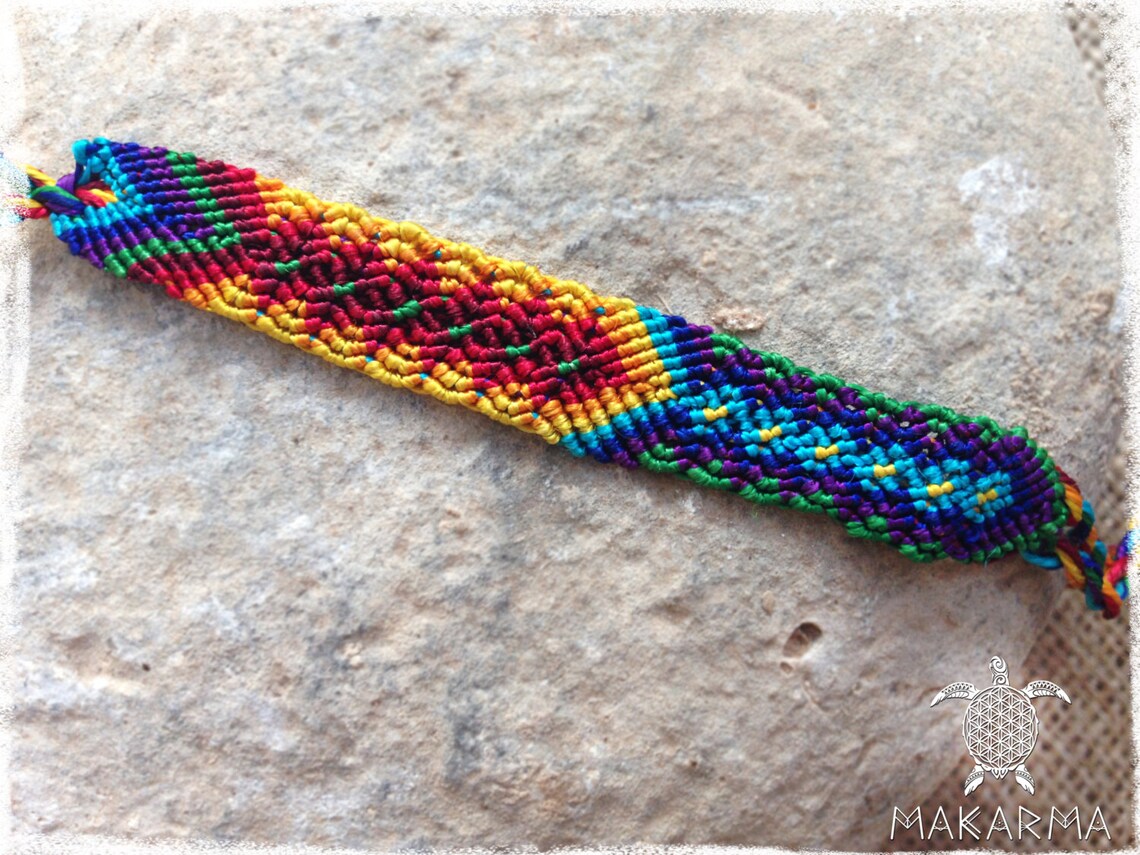 SALE Macrame Friendship Bracelet Handmade Womens Mens Bracelet Colorful