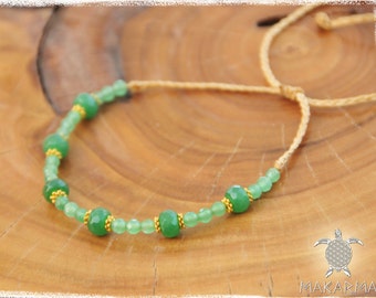 Royal Women Bracelet Anklet Macrame Emerald Jade Stones Bracelet Royal Jewelry DEVA