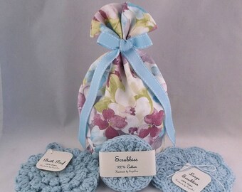 spa set, blue spa set, bath set, Christmas gift set, blue spa set,gift set, bath gift set, zero wast, re-usable gift bag