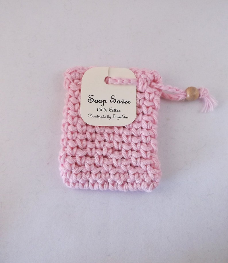 Soap saver, cotton soap sack, cotton soap holder, soap saver bag, soap bag with drawstring image 4